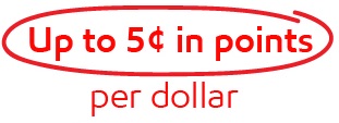 Up to 5 cents in points per dollar